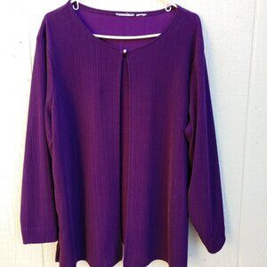Blazer Jacket With Built In Half Tank Top Size 1X Purple with Shimmer. RG2-22